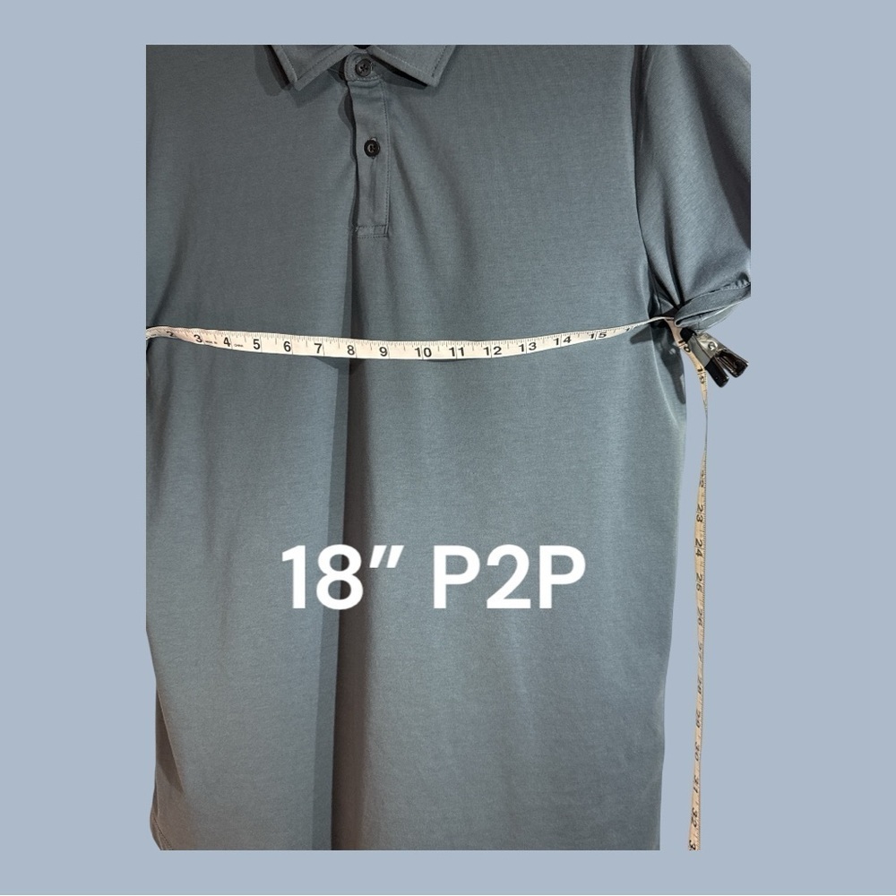 CUTS Gray Polo 2 Button Collar Tailor Fit NWOT Steel Gray-Blue Size Med - Picture 3 of 7